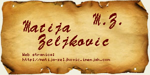 Matija Zeljković vizit kartica